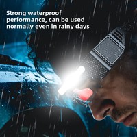 Nouveaux phares LED à induction transfrontaliers, rechargeables par USB, étanches IP44, noirs/jaunes, avec lunettes de travail, intensité réglable, lumière chaude 3500K