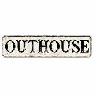 Outhouse Slim Tin Sign Street Funny Metal Sign Decoración de pared para dormitorio Farm Home Bar Garage Man Cave Wall Art Gift 4 "por 16" - Product Image 1