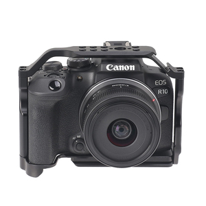 Jaula con Orificios para Tornillos de 4\" y 3/8\" y Soporte para Zapata para Cámara Réflex Digital sin Espejo <span class=keywords><strong>Canon</strong></span> <span class=keywords><strong>EOS</strong></span> <span class=keywords><strong>R10</strong></span> con Placa de Liberación Rápida - Product Image 1