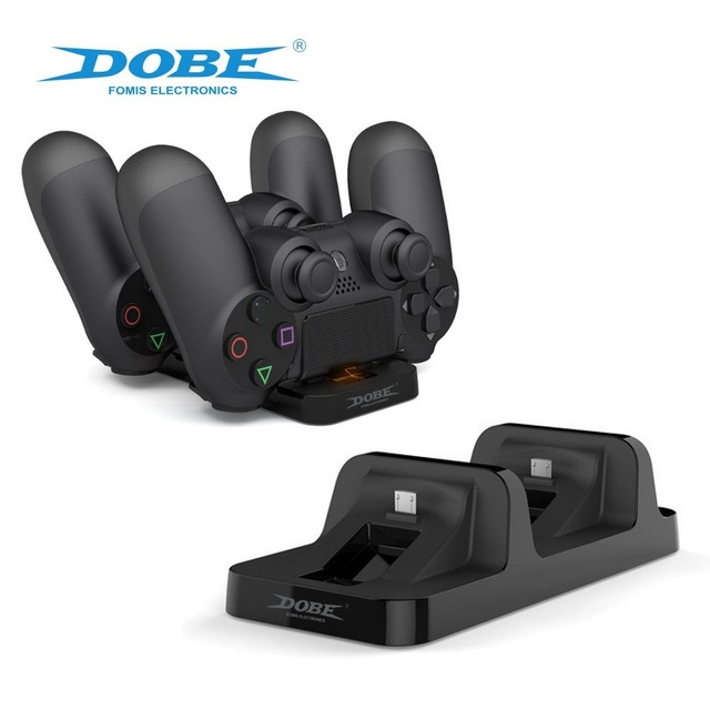 Dual Controller Dock Charger for PS4 Slim Wireless Charging Station with Slim Design for Gaming Made of Plastic Model TP4-002