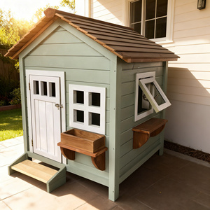 בית כלבים גדול מעץ מלא לחוץ, עמיד למים, מבודד, לכל עונות השנה - Product Image 3