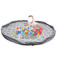 Sac de rangement pour tapis de jeu pour enfants Ensemble de perceuse ronde pliable en tissu Outils à main avec cordon de serrage pour intérieur et extérieur