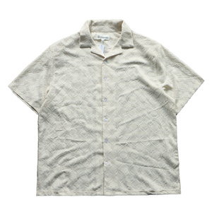 Nouvelle <span class=keywords><strong>chemise</strong></span> d'été personnalisée en crochet ajouré, col cubain, boutonnée, en <span class=keywords><strong>dentelle</strong></span> tricotée, pour <span class=keywords><strong>homme</strong></span>, en jacquard - Product Image 5