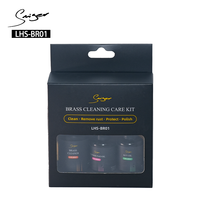 For LHS-BR01 4-in-1 Brass Instrument Cleaning Kit 50ml Polish Valve Oil Pad Conditioner Cloth Trumpet Trombone Horn Tuba
