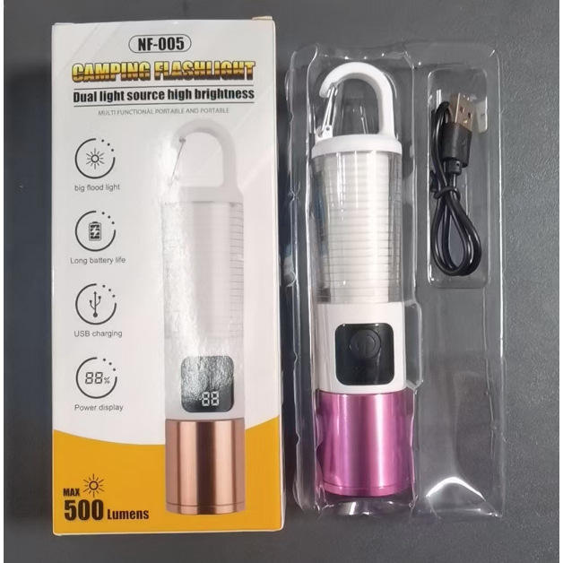 Telescopic zoom SOS camping light aluminum alloy flashlight