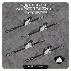 Sangle d'arrimage à cliquet en polyester Towmax durable de 25 mm x 3 m avec crochets en S, capacité de 800 kg, certifiée ISO 9001 pour une arrimage efficace - Product Image 2