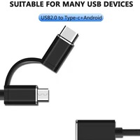 Vente en gros 2 en 1 otg android micro type c otg adaptateur type c vers usb pour téléphone portable tablette