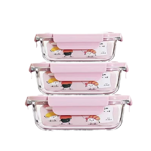 Boîte de rangement en verre à haute teneur en borosilicate chauffée au <span class=keywords><strong>micro</strong></span>-ondes - Product Image 1