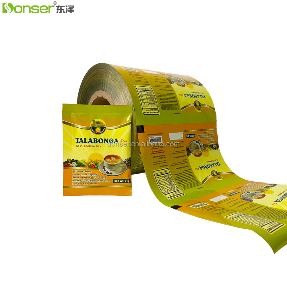 Custom Printed Soft Glossy Aluminumized Stretch Film Bag For Food Packaging For Pouch Coffee Roll Sachets Packing