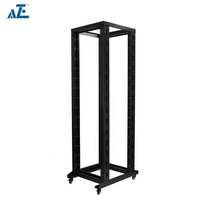 Baie de serveur réseau ouverte à 4 montants 25U-55U, profondeur 600 mm, avec roulettes, AZE IP20, acier SPCC, certifiée CE, en stock
