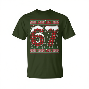 T-shirt Plaid Snowflake Six Seven Christmas 67 Meme - Product Image 2