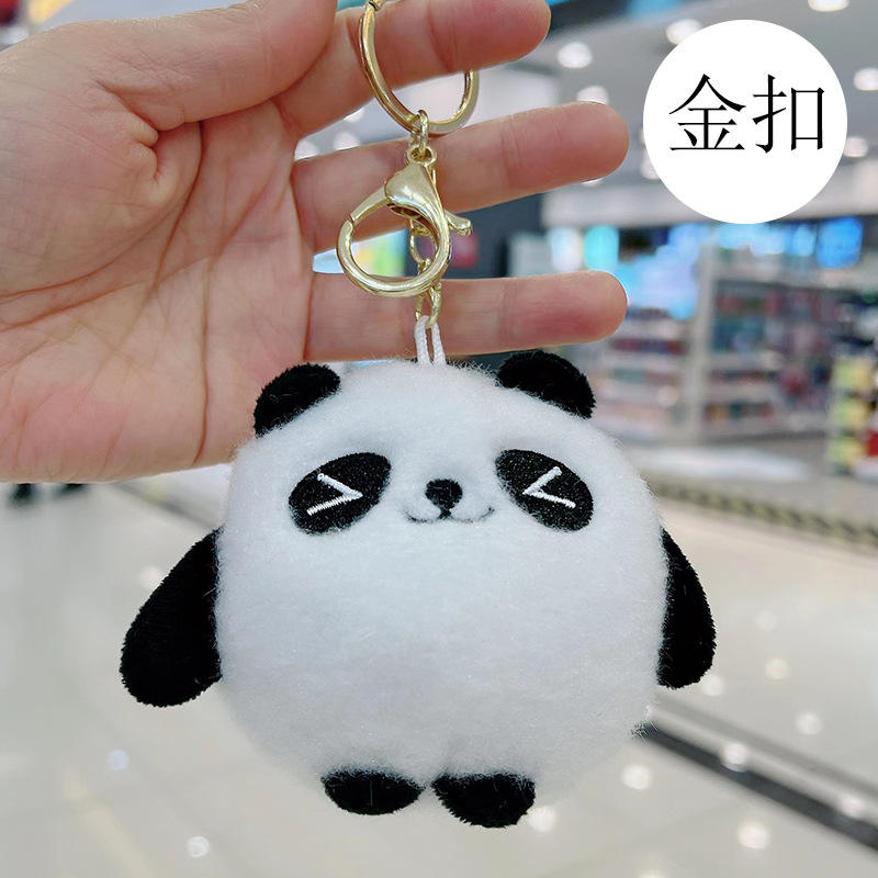 Chubby panda squinting eyes + gold buckle - tall 8cm