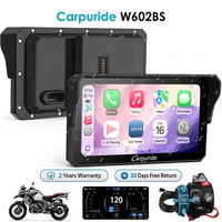 Carpuride W602BS - Navegador GPS Inalámbrico para Moto con Carplay y Android Auto, Pantalla de 6.25 Pulgadas, Resistente al Agua, con TPMS y Soporte de Liberación Rápida para Todoterreno