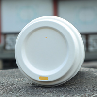 Gobelet à café en papier bagasse compostable avec couvercle, adapté aux boissons chaudes de 8 oz, 12 oz, 16 oz