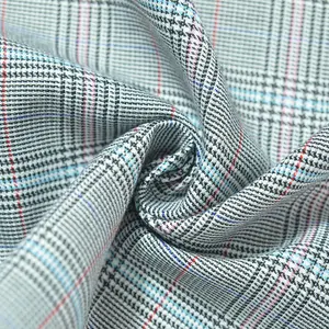 Sunplustex wholesale polyester viscose/rayon TR32S yarnd dyed plain checks school uniform dress suiting fabric