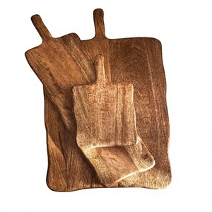 Ensemble de planches à découper en bois, forme rectangulaire, finition naturelle, planche à découper de cuisine, emballage individuel, passe au lave-vaisselle - Product Image 2