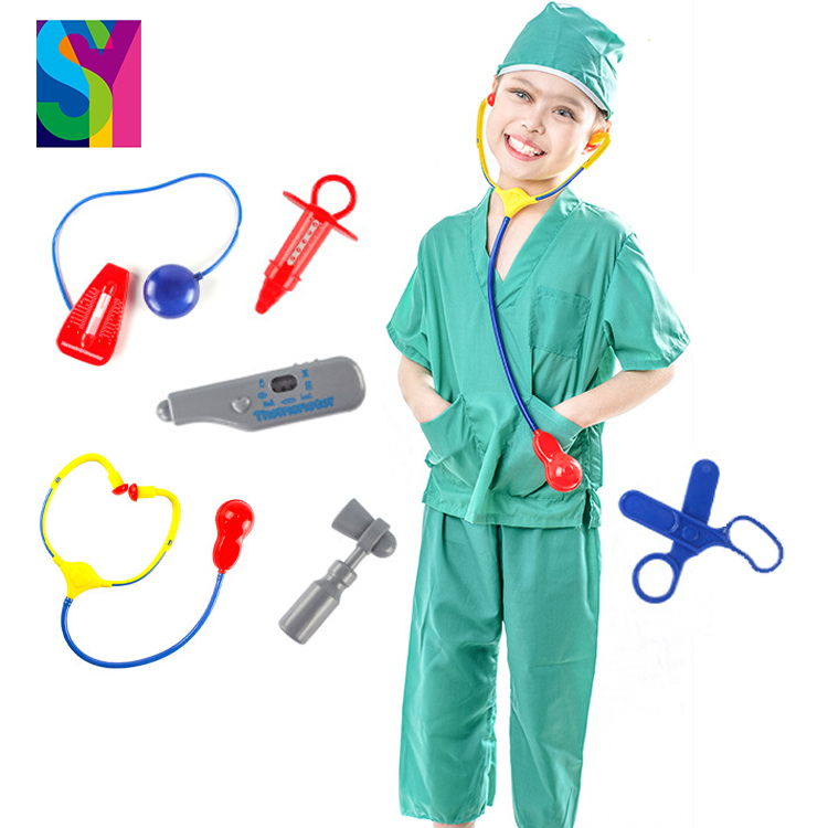 SY Brinquedo Infantil Children Halloween Cloth Role Play Doctor Costume Dress Up Pretend Play Cosplay Child Costume