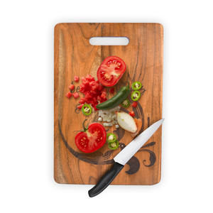 Planche à découper en bois d'acacia de nouvelle conception élégante simple avec la planche à découper de légumes de gravure de laser et la planche à fromage - Product Image 6