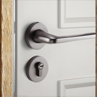 Poignée de porte silencieuse universelle pour chambre à coucher, ensemble de serrures à poignée pour porte en bois, serrure à pêne fendu