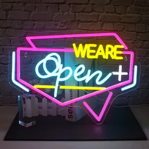 Insegna Luminosa <span class=keywords><strong>LED</strong></span> Personalizzabile Vintage Retrò con Lettere in Acrilico per Decorazione Murale di Bar - Product Image 1