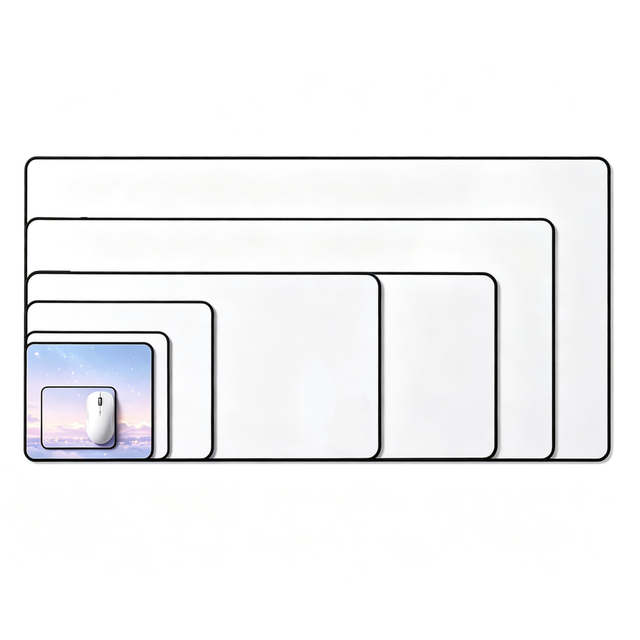 Custom Cartoon Different Sizes White Plain Rubber Base Large Gaming Mouse Pad Stitched Edge Sublimation Heat Transfer