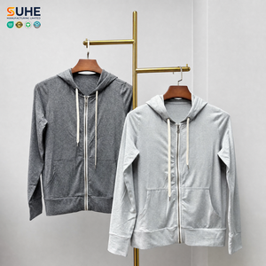SUHE Womens Full Zip Hoodie Long Sleeve Knitted Sweatshirt Solid Color Hooded Athletic <b>Workout</b> <b>Jacket</b> Breathable Eco Friendly - Product Image 3