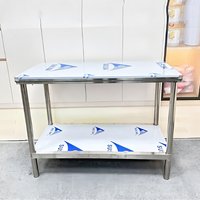 Table de préparation et de travail pour cuisine commerciale, table en acier inoxydable avec étagères, 3 niveaux, équipement de travail pour restaurant, maison et hôtel