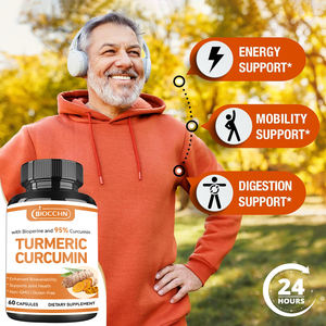 แคปซูลขมิ้นออร์แกนิกผสมขิงและพริกไทยดำขมิ้นเคอร์คูมินสำหรับสุขภาพข้อต่อและกระดูก95% ขมิ้น - Product Image 5