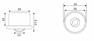 Roulettes pivotantes universelles cachées à rotation libre à 360 degrés, roues de base de meubles de table à glissière, silencieuses avec roulements - Product Image 4