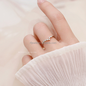 RFJEWEL Etsy الساخن البائع الجملة 925 الاسترليني الفضة مطلي 12 زودياك خاتم أزياء الكريستال حلقة مفتوحة كهدية جميلة - Product Image 2