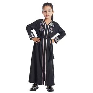 Abaya à fermeture éclair pour filles musulmanes, caftan marocain, vêtements islamiques pour enfants, robe de fête Eid Ramadan, robe arabe - Product Image 4