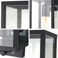 Lampe murale extérieure en aluminium noir et verre, lanterne rétro, luminaire AC 220V, éclairage de jardin et de terrasse