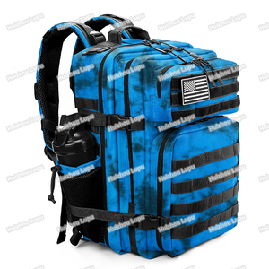 Custom Logo Waterproof Travel Fitness Navy Camo 45L Gym Meal <strong>Backpack</strong> w Side Pocket - Product Image 3