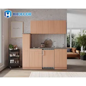 Kitchen Cupboard Room Complete Full Set Insect Proof Mini Min Small Size Kitchen Cabinets With 2 Sided Gasstove And Sink 1.6 M