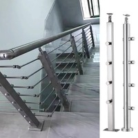 Facile à installer barre de tige Tube croisé balustrade poteau main courante colonne balustre pour escaliers pont balcon garde-corps conception raccords