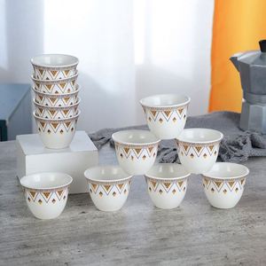 Ensemble de 12 tasses à café turques en céramique, style arabe, vente en gros, prix d'usine, coffrets cadeaux exquis - Product Image 6