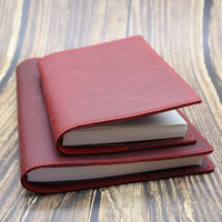 Carnet de notes en cuir véritable fait main pour voyageur, couverture créative de menu, style girly, cuir Crazy Horse, avec pochettes