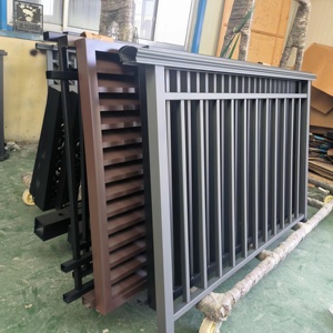 Sơn tĩnh điện nhôm lan can sàn kính bên ngoài nhôm sàn lan can hàng rào tấm ngoài trời cầu thang trường hợp lan can - Product Image 4