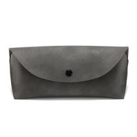 Étui à lunettes aspect cuir souple avec fermeture à pression, rangement portable pour grandes montures, design carré classique, impression disponible