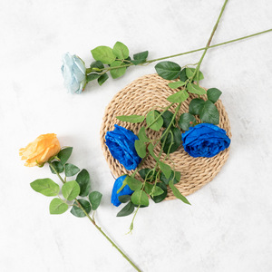 Flores Artificiales de Rosa Austin con Pétalos Suaves, Estándar, Hechas en China, Fondo para Fotografía de Estudio, Decoración para Pasillos de Bodas - Product Image 3
