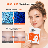 Masque Hydrogel 5 PDRN Acide Hyaluronique Centella Saumon : Hydratation Intense, Raffermissant 181%, Élastifiant, Apaise les Rougeurs, Tous Types de Peau