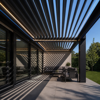 Pergola Bioclimatique Motorisée en Aluminium avec Lames Orientables pour Extérieur, Écran d'Intimité, Étanche, pour Patio, Jardin, Balcon, Cour Arrière, Thermolaquée