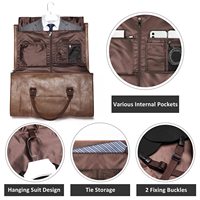 Sacs à vêtements de voyage pour hommes, sac de voyage en cuir pour vêtements, sac de costume convertible avec compartiment à chaussures pour les voyages d'affaires