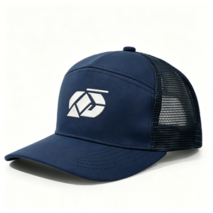 Custom Black Cotton 6 Panel 3D Embroidery logo Solid Color Breathable Mesh Trucker <b>Hat</b> <b>Cap</b> - Product Image 1