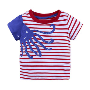 Summer Kids Tales Factory Wholesale Boys' Short Sleeve T-Shirt Casual O-Neck Collar Children's Top Base Shirt - Product Image 3
