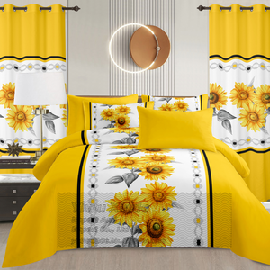 8 Mảnh tấm ga trải giường thiết lập với rèm cửa 2025 phong cách mới nóng bán sang trọng mềm đầy đủ Nữ Hoàng Vua Kích thước bộ đồ giường trang trí nội thất - Product Image 5