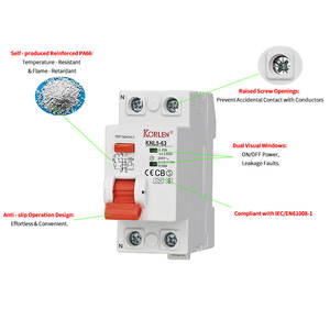 KORLEN 240/415V 63A B Curva RCCB 6kA Capacidad de ruptura Protección contra fugas <span class=keywords><strong>Residual</strong></span> eléctrico Equipo electrónico industrial - Product Image 3
