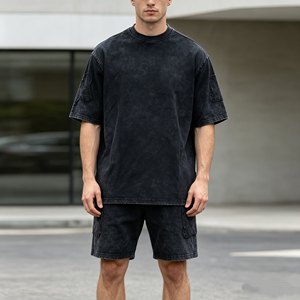 เสื้อยืดผู้ชายขายส่ง ล้างสีแบบแอซิดวอช คุณภาพสูง ผ้าฝ้าย 100% แขนสั้นแบบลำลอง ปักโลโก้ พิมพ์ลาย DTG - Product Image 5
