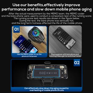 Ventilateur de refroidissement pour téléphone portable MEMO DL06 Mini Cooler Phone RGB Lighting Back Clip Gaming Phone Cooler - Product Image 4