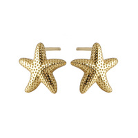 Boucles d'oreilles étoile de mer en argent sterling 925 plaqué or 18 carats style bohème